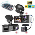 Dash Cam HD 1080p Car Dual Lens Front/Rear/Inside Video Recorder Camera